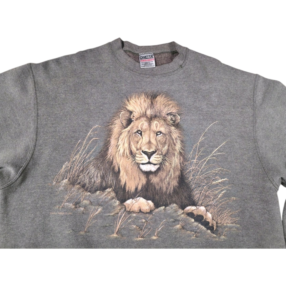 VINTAGE ONEITA LION CREWNECK SWEATER - Picture 2 of 6